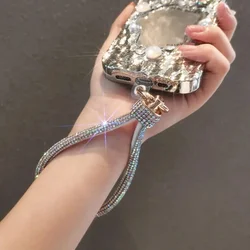 Mobile Phone Lanyard Luxury Retro Flash Diamond Lanyard Wrist Chain Short Diamond-encrusted Bracelet Antiloss Reinforced Lanyard