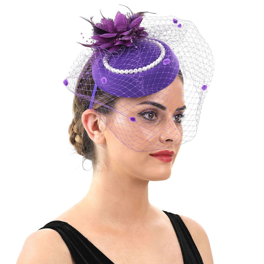 

Mesh Headdress Wedding Women Headpiece for Bride Headband Bridal Hair Accessories Vintage Miss