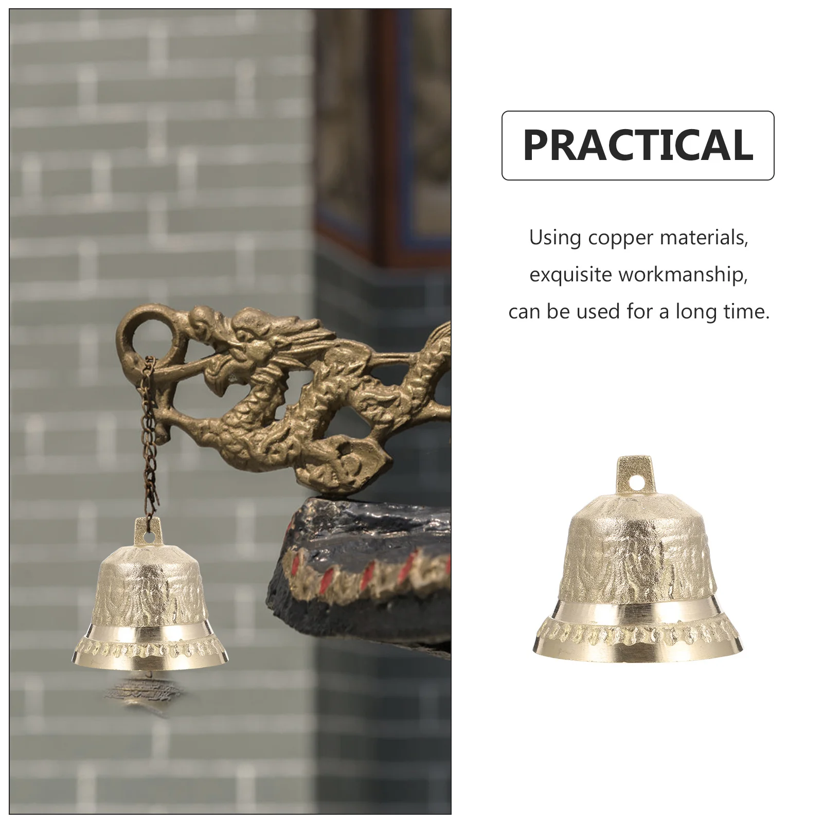 

Retro Style Copper Tinkle Bell Hanging Decor Vintage Design Small Pendant Home Window Tree Decoration Xmas Party Bells