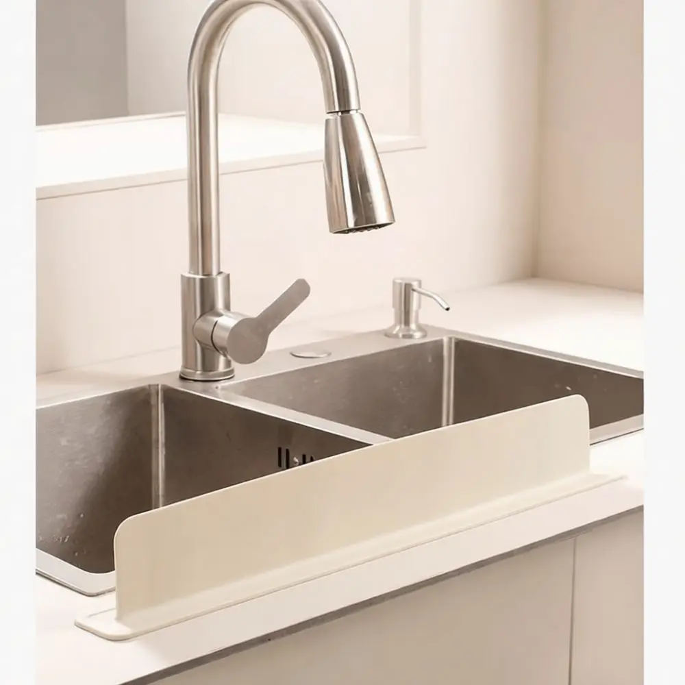 Kitchen Sink Splash Guard Silicone Baffle Suction Cup Countertop Protector Bathroom Washing Basin Splashproof Barrier Tray