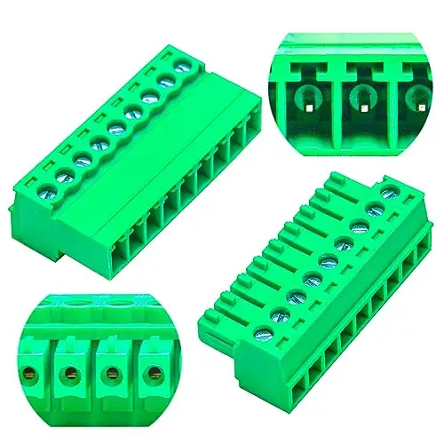 

3.81mm Male & Female 9 Pin Phoenix Connector No Soldering Green PCB Screw Terminal Block Connector (1Set 3.81MF-9Pin)