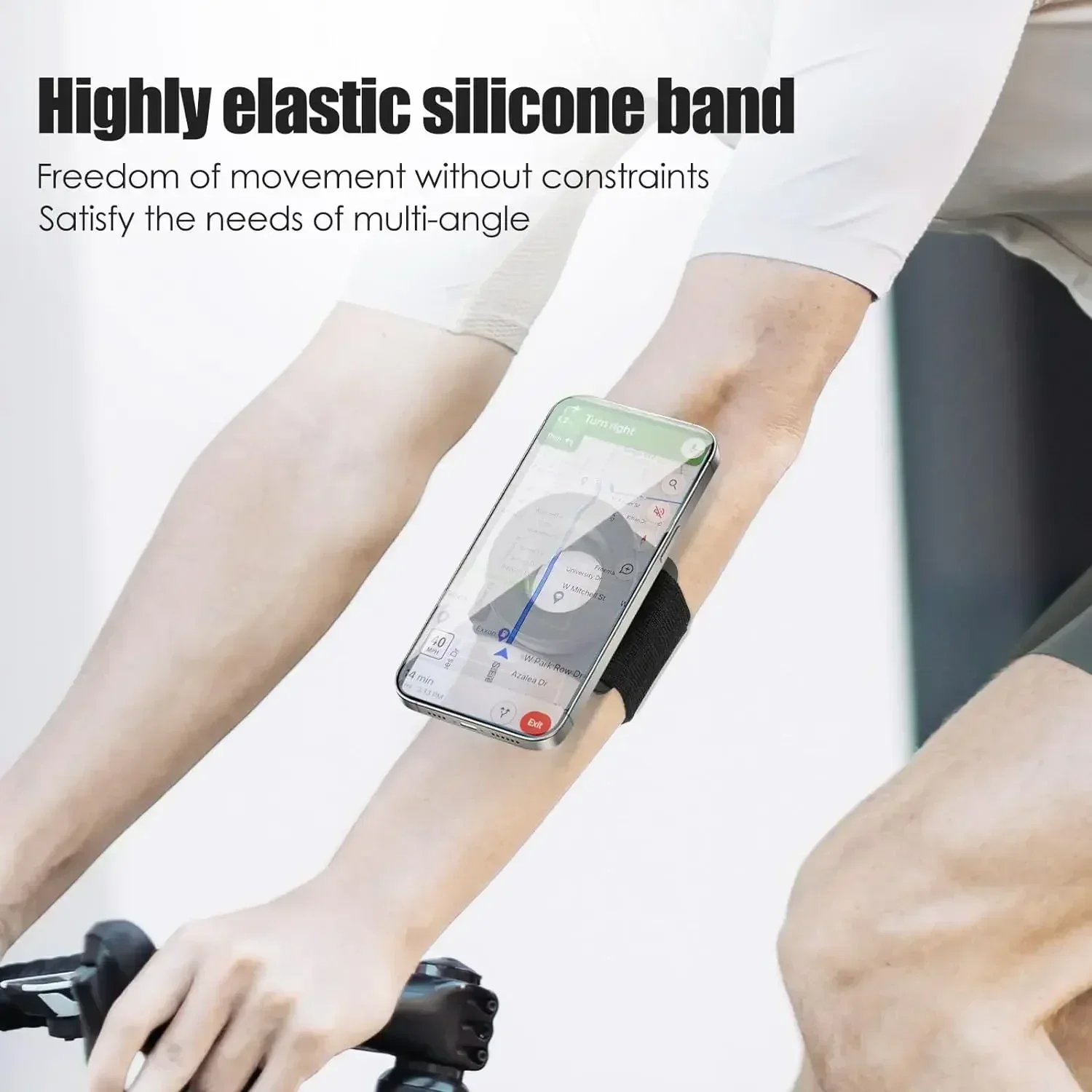 Wristband Phone Holder Wrist Strap Portable Anti-Slip Portable Magnetic Car Holder for Sports Driving Running Cycling