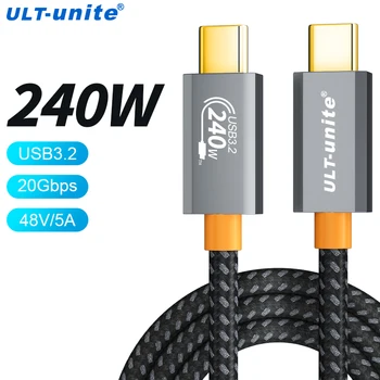 240W 타입 C 케이블 고속 충전 와이어 코드 20Gbps USB3.2 케이블 1m 2m 휴대폰 용 데이터 와이어 교체 Xiaomi 삼성 화웨이 맥북용