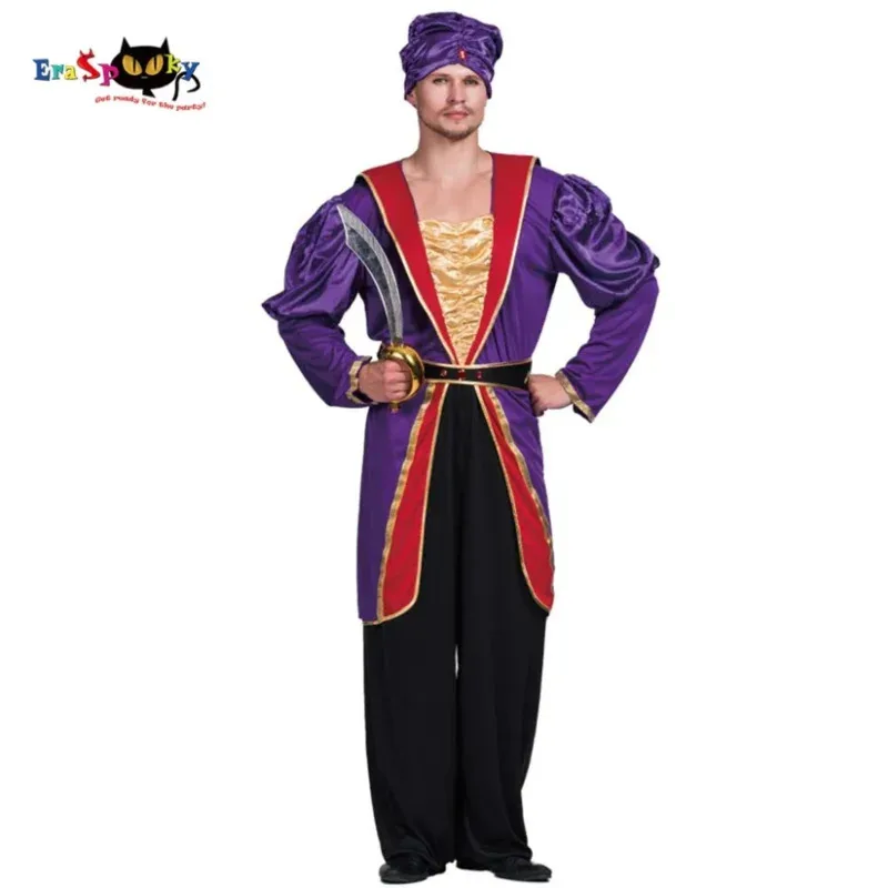 

Medieval Men Maharaja Sultan Costume Knight King Empire Halloween Costume Adult Carnival Outfits Fancy Dress Hat ZS9245