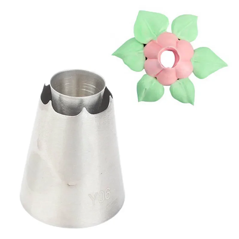 1/2Pcs Y05#Y06# Pastry Nozzles Stainless Steel Romia Hollow Flower Nozzle Cupcake Dessert Fondant Icing Piping Tips Baking Tools