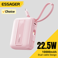Essager Mini Power Bank With Cables 20000mAh PD 22.5W Fast Charging Phone External Battery for Xiaomi Huawei iPhone 16 15 14 Pro