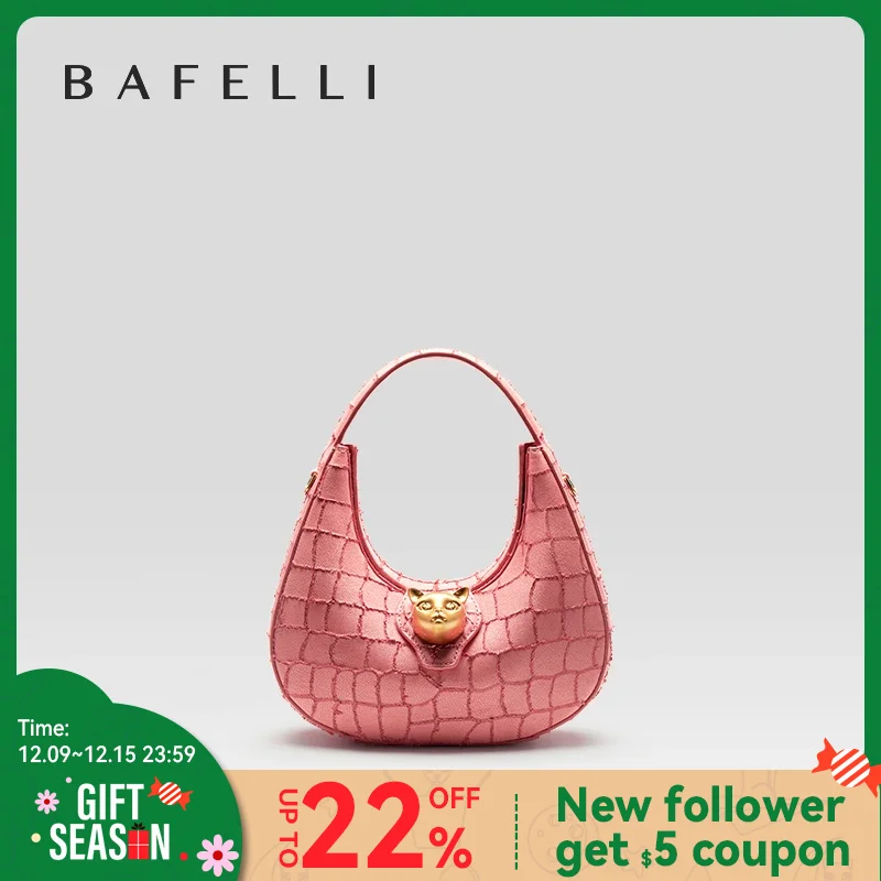 BAFELLI-Bolsa de Ombro Feminina, Design Original do Gato, Marca Clássica, Bolsa Designer, Estilo Casual, Bolsa de Ombro Feminina, Bolsas de Festa