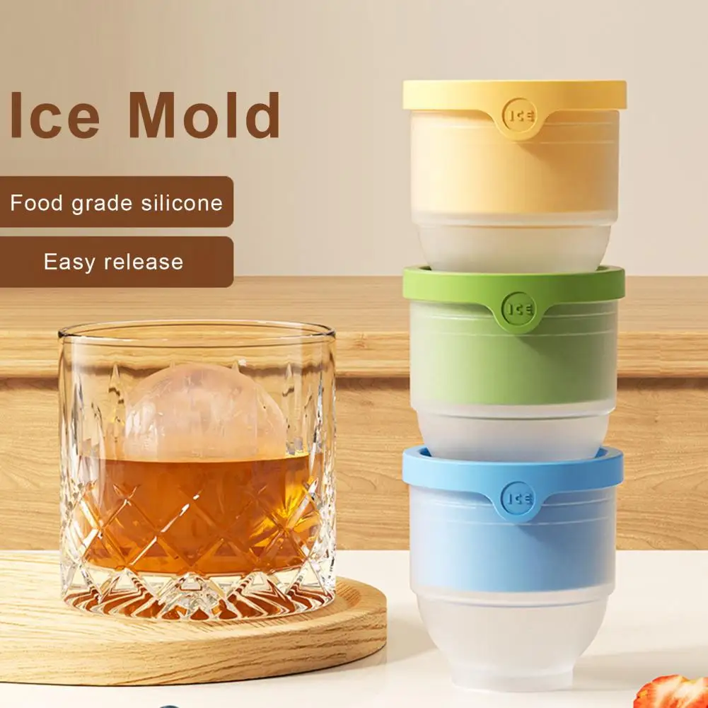 Space-saving Ice Maker Silicone Ice Mold for Whiskey Cocktails Perfectly Round Bpa-free Sphere Ice Cube Tray for Home Cafe