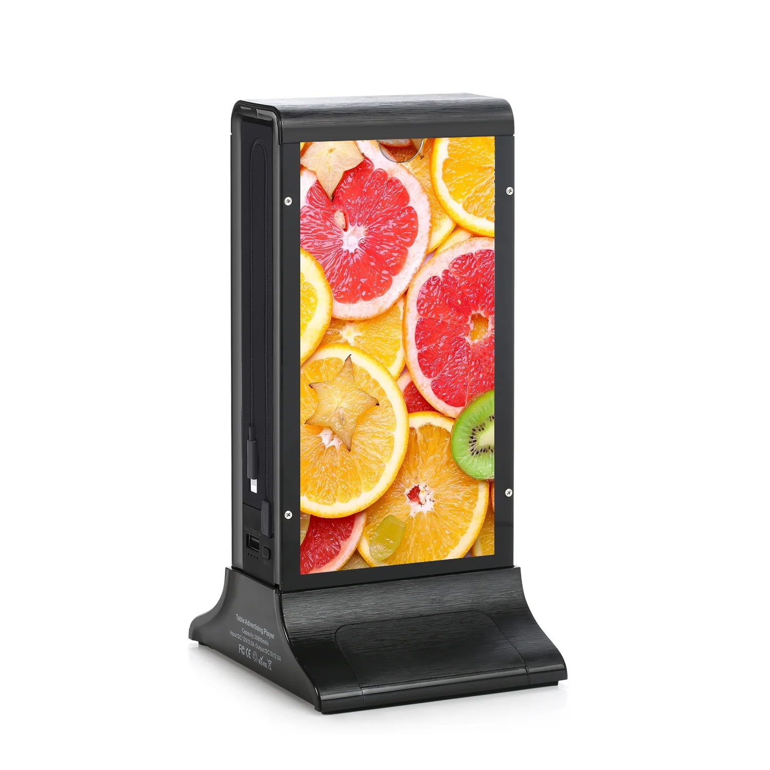 FYD-835G Cheap 7 Inch Table Advertising Screen with Menu Power Bank 20800mAh