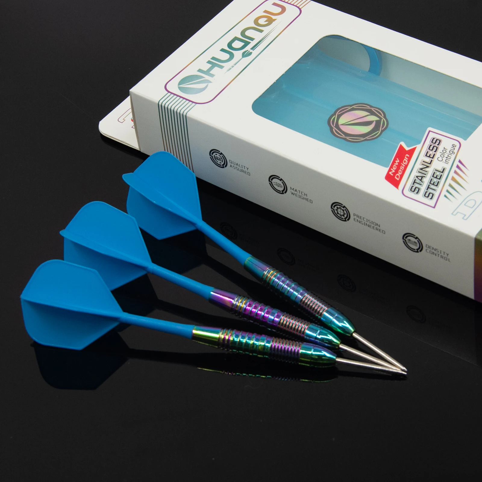 Professionele rvs dartset met extra shafts en dartflights_voghion.com