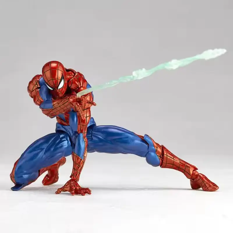 Kaiyodo Spider-Man Revoltech Amazing Yamaguchi Mk4 Actionfigur 27 cm Anime Collection Modell Spielzeug Geschenk für Peter Parker Fans