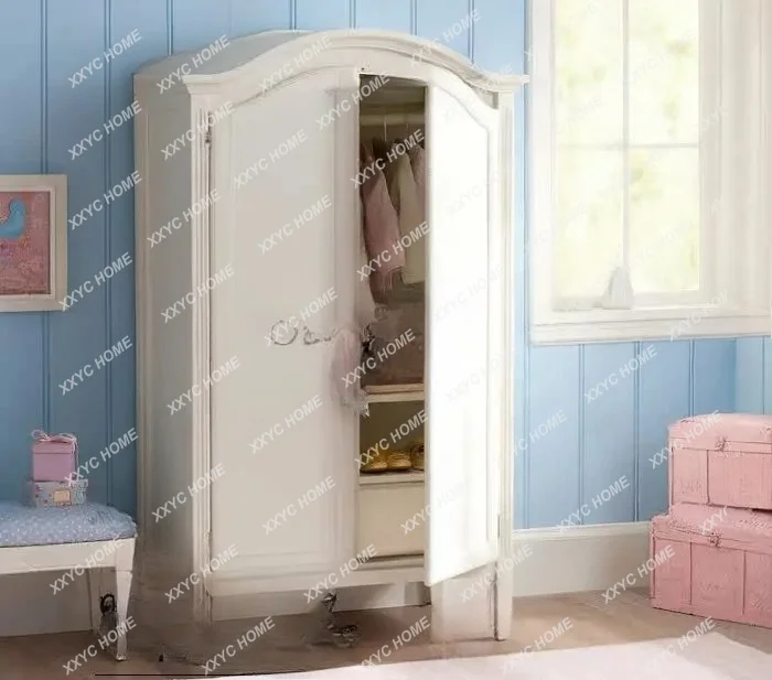 

simple solid wood double door bedroom clothing storage cabinet locker