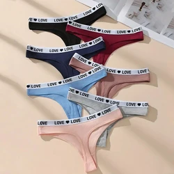 7Pcs Sexy Women Thongs Low Waist Panties Underwear Letter Girls Briefs Cotton G-String Breathable Ladies Panty Female Lingerie