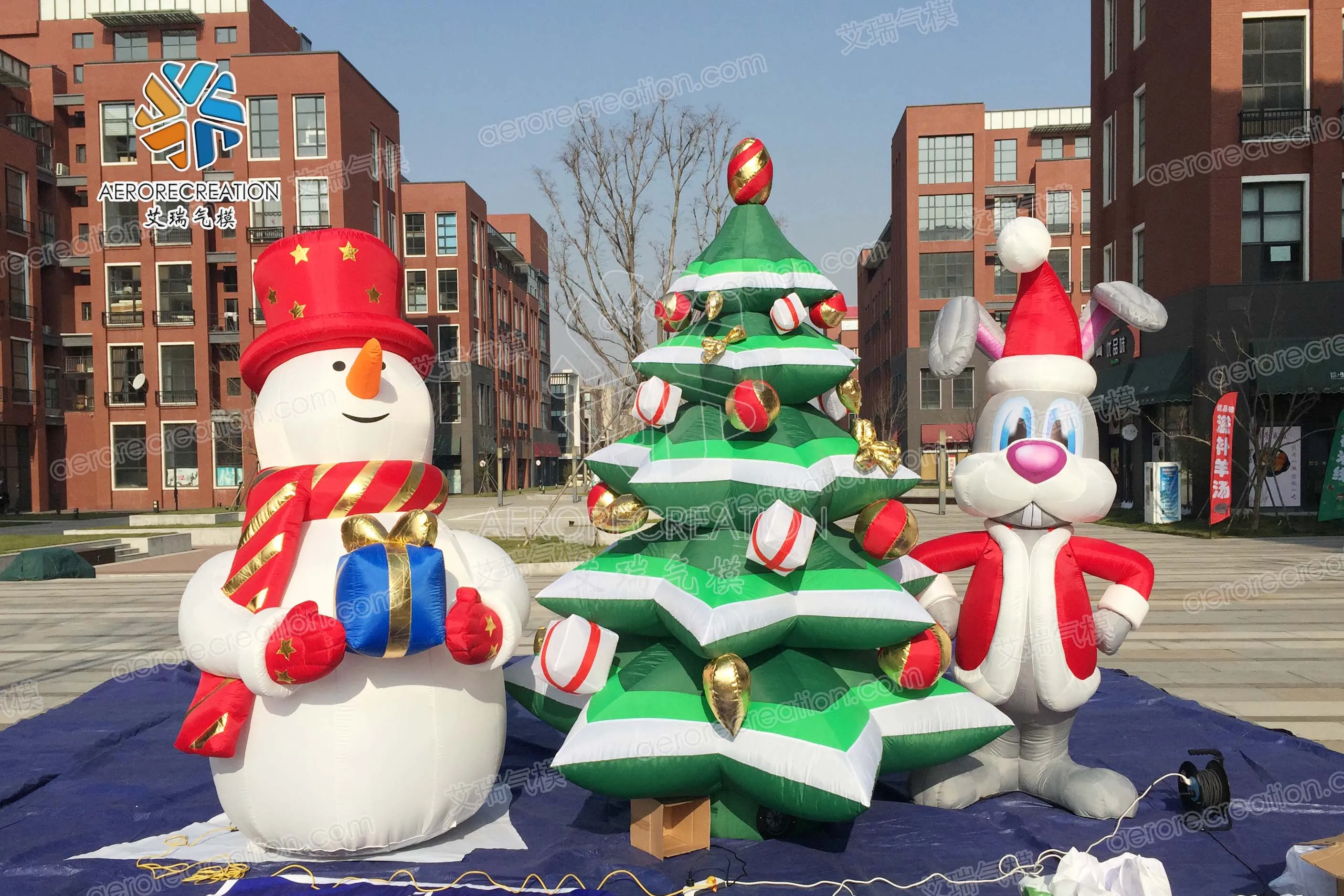 Festival Outdoor Decoration Giant Inflatable Christmas Snowman Wonderful Xmas Inflatable Christmas Tree