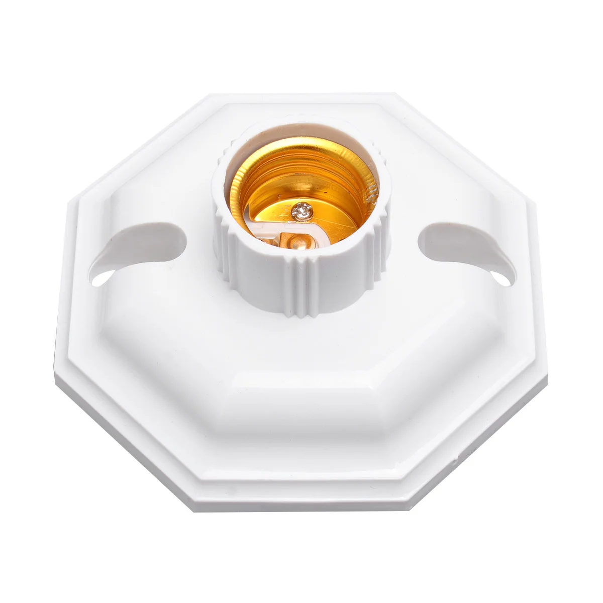 

4pcs E27 Screw Lamp Holder Octagon Shape Durable Light Base Adapter For Home Office Driveways Yards Docks Landscape White