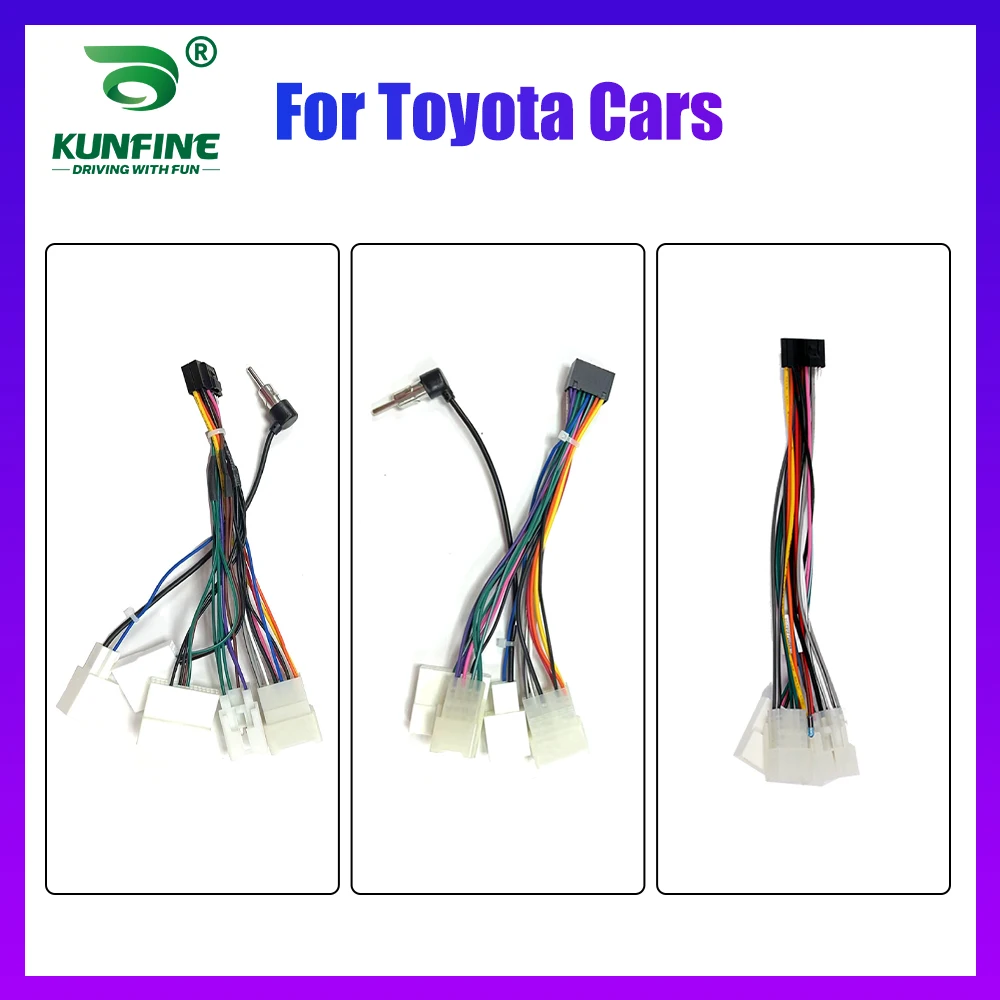 Android Car Radio Power Cable For Toyota Corolla Camry Highlander Land Cruiser Prius Rav4 Hilux Vios Wiring Harness Adapter