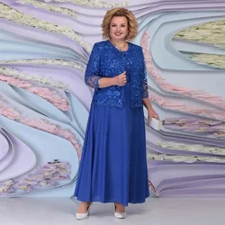 Elegant Mother of the Bride Dresses Plus Size Chiffon A-line Customized Long Wedding Guest Dress Lace Party Vestido Madre Novia