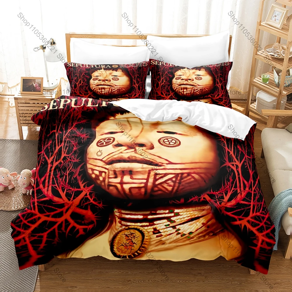 Sepulturas Band 3D Bedding Set Duvet Cover + 2 Pillowcases Soft Bed Linen Multi Sizes Rock Fan Bedroom Decor Collectible Gift