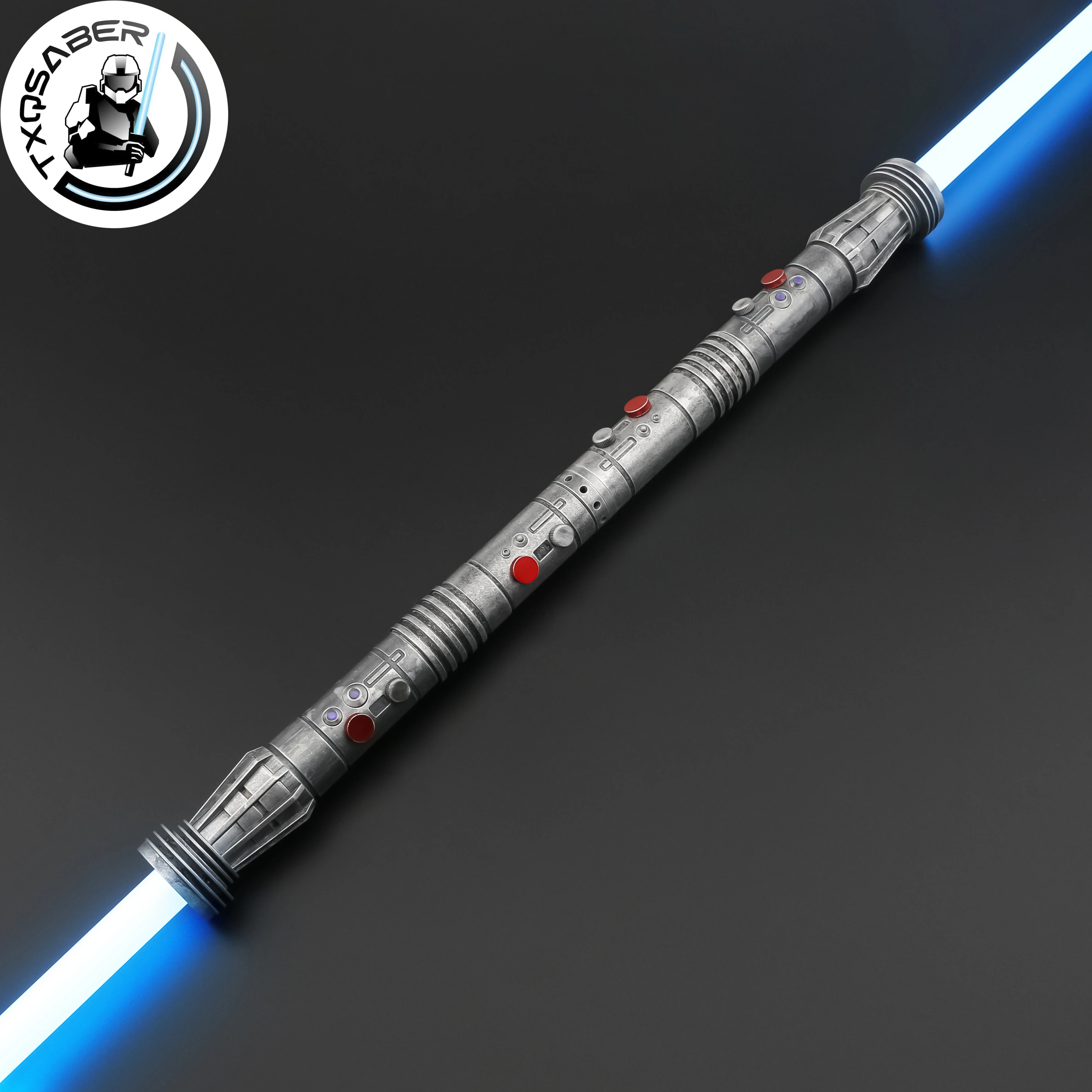 

TXQSABER Lightsaber Darth maul Double Heavy Dueling Metal Hilt Laser Sword Smooth Swing Blaster FOC Light Sword for Adult Toys