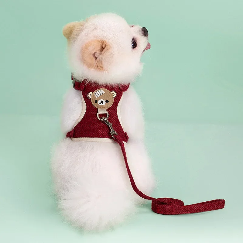 Haustier Hund Geschirr Blei Leine Set Einstellbare Welpen Kätzchen Weste Geschirr Kleine Mittelgroße Hund Katze Halsband Chihuahua Haustier Hund Zubehör – Detail 11