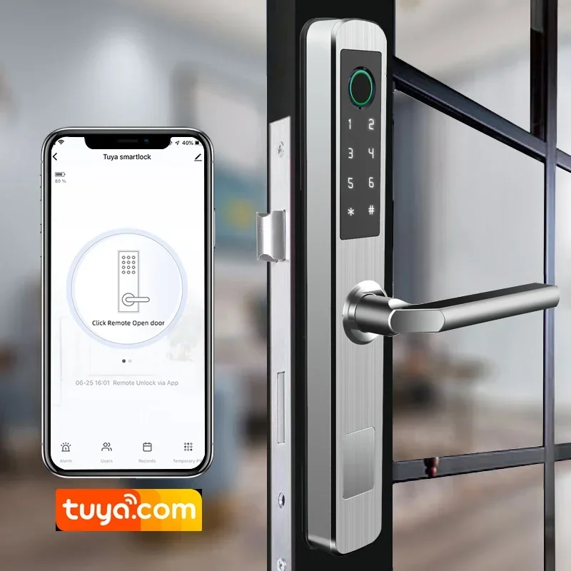 Tuya wifi Outdoor electric digital door lock waterproof smart security door lock double sided fingerprint