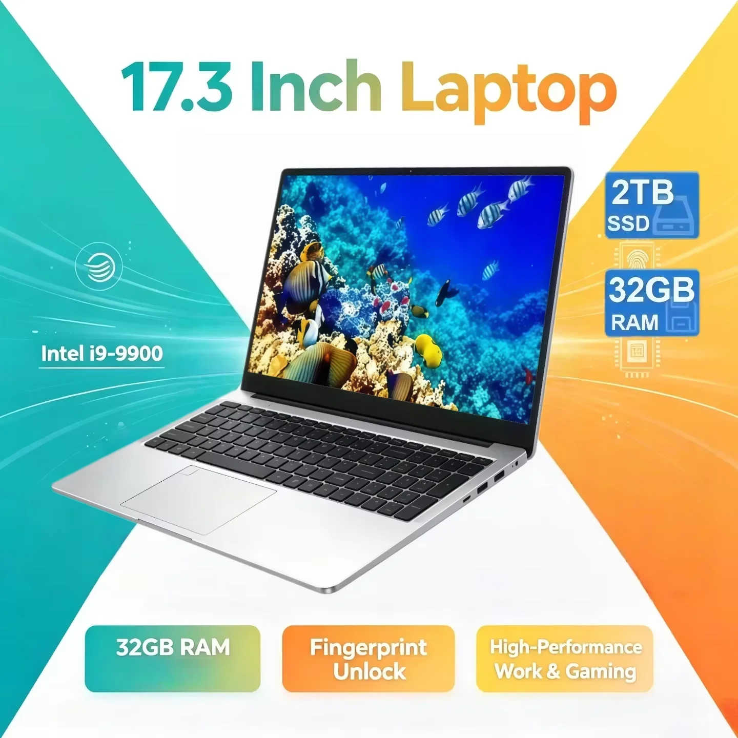 17.3 Inch Fingerprint Unlock Multitask Without Limits Intel Core i9 9900 32GB RAM 2TB SSD Laptop Work Gaming High Performance