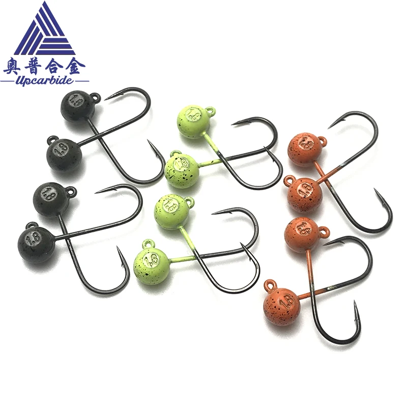 5/10pcs Jig Head Fishing Hook 1.8g Round Ball Jig Head Tungsten Hooks Soft Worm Lure Fishing Accessories