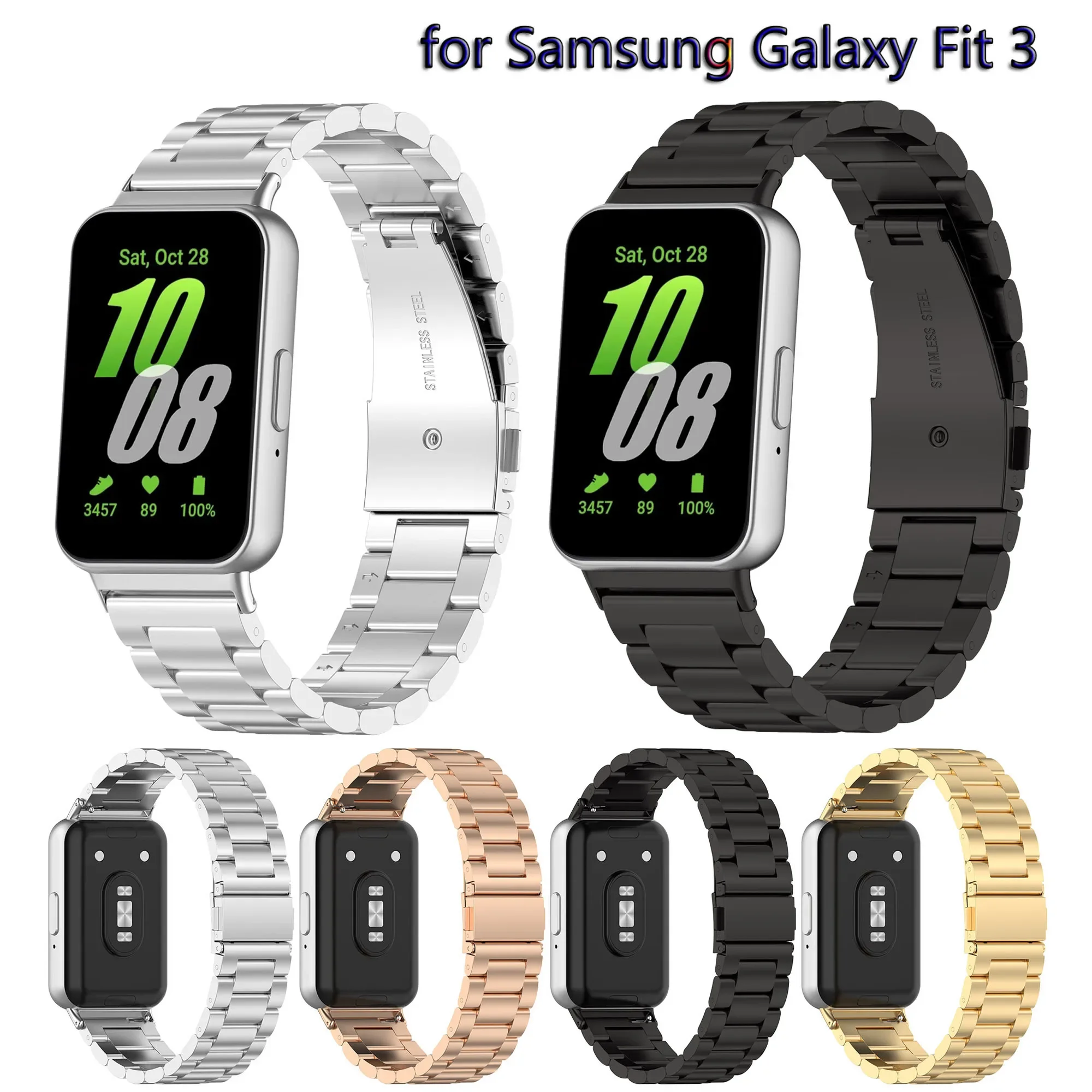 Stainless Steel Strap for Samsung Galaxy Fit 3 R390 Wristband Metal Bracelet correa for Samsung Galaxy Fit3 Band