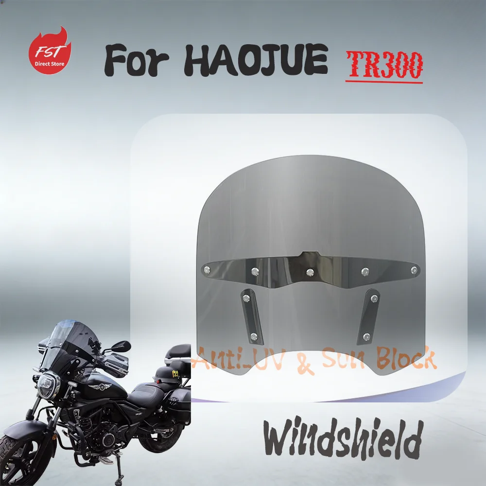 

For Haojue TR300 Touring Indian Inspired Windshield, Classic Clear Wind Deflector Modified Parts