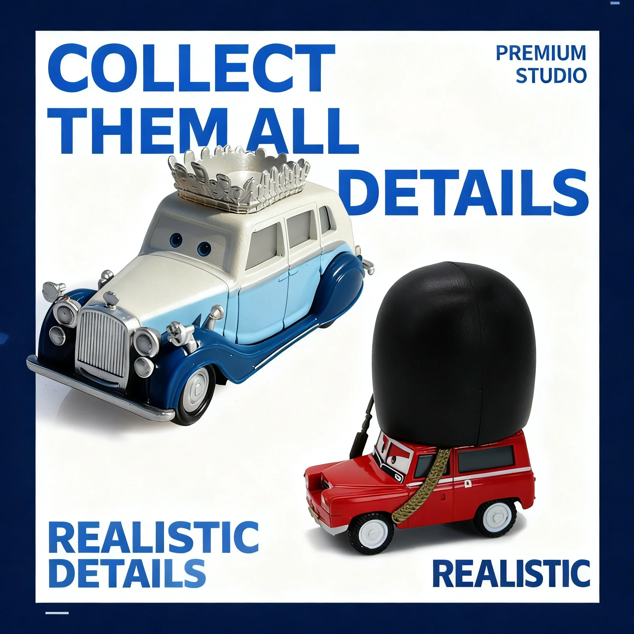 Pixar Cars Queen Elizabeth British Soldier Racer Alloy Car Model Kids Cartoon Toy Vehicle Collection Gift