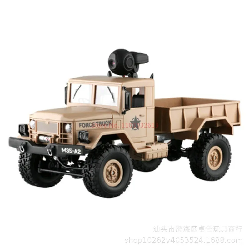 Camion militaire télécommandé Fy001 4wd, véhicule tout-terrain d'escalade rapide avec caméra, jouet de camion militaire RC de simulation