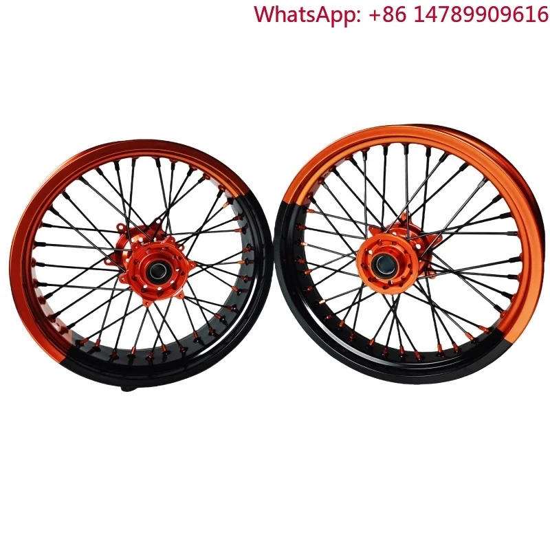 Superior 17 Inch Supermoto Wheels Set for [Model] Anodized Aluminum Alloy Rims Hub Assembly High Quality Dirt Bike Parts