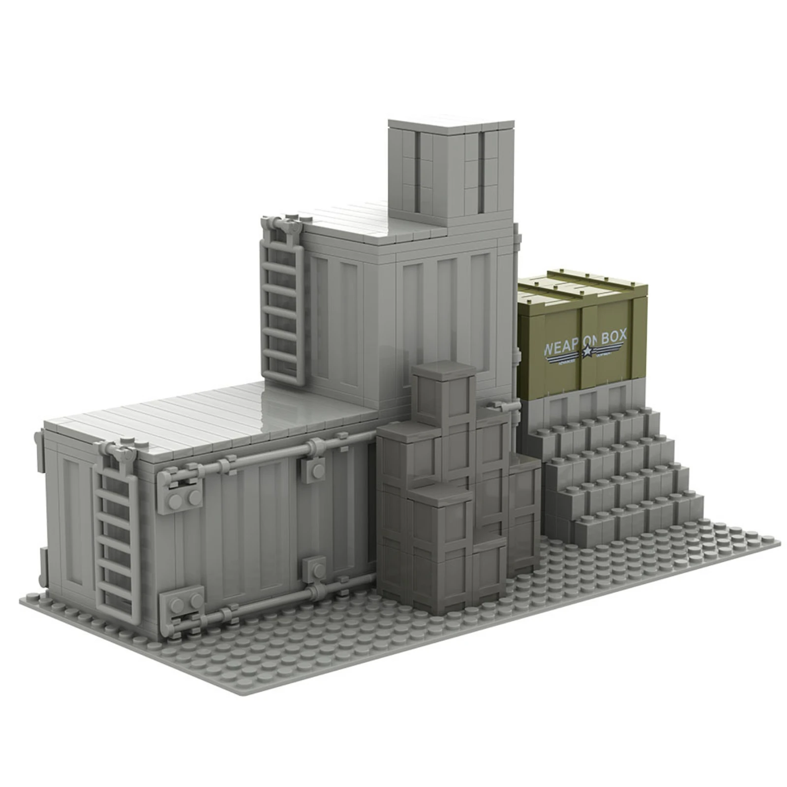 Military Base Building Blocks Set Compatible Small Particle DIY Scene Construction Toy with Transportation Warehouse Models MOC