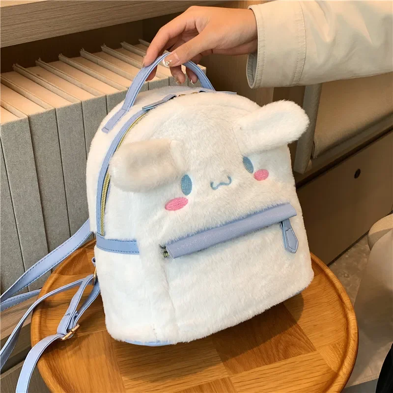 

Sanrio Kawaii Hello Kitty Plush Rucksack Cinnamon Roll Backpack My Melody Bag Kuromi Plush Toy Cute Girl Schoolbag