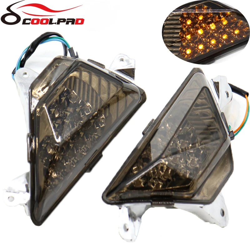 Front LED Turn Signal Indicator Light For KAWASAKI NINJA 250 300 400 650 1000 Z1000SX ZX6R Motorcycle Accessories Lamp Flashing