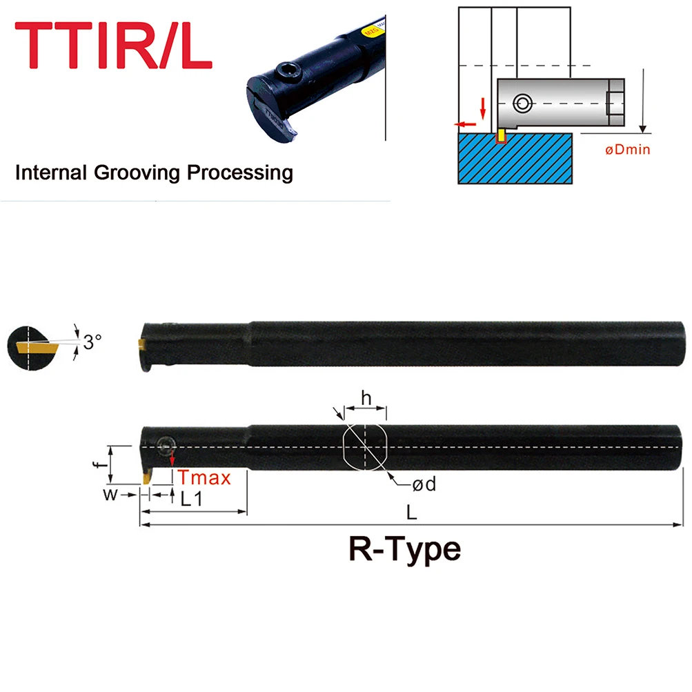 MZG TTIR 2mm 3mm 4mm CNC Lathe Machining Internal Cutting-off Toolholders Groove Cutter Inner Hole Boring Bar