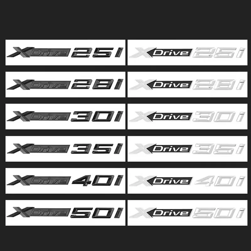 

3D ABS Black Logo XDrive 18i 20i 25i 28i 30i 35i 40i 50i Emblem Car Trunk Badge For X1 X3 X5 X6 E70 F15 F16 F25 F30 Accessories