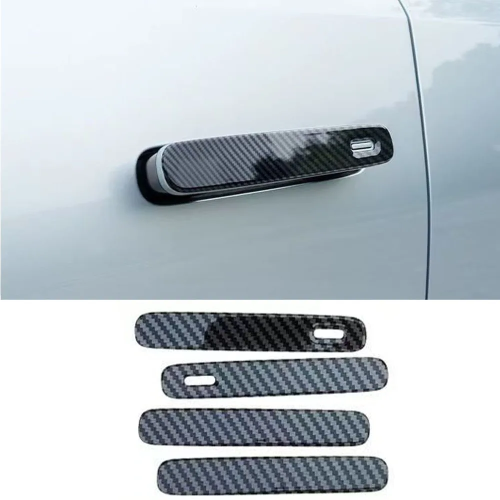 

Exterior Door Handle Sticker Tailgate Bowl Product Protection Scraping Blackened Carbon Fiber For Equation Leopard Titanium 3