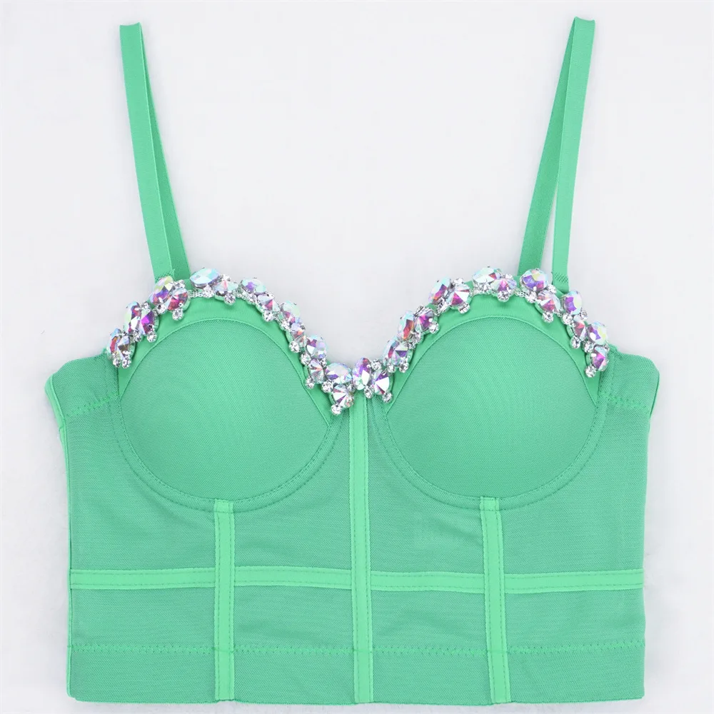 

Nightclub Sexy Chest-Wrapped Chain Mesh Tube Top Inspirational Deep Sling Women's Bar Slim-Fitting and Body Shaping Women