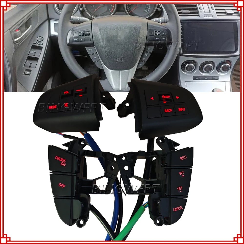

High Quality Cruise Control Switch For Mazda 3 BL Mazda CX5 CX-7 2011 2012 2013 2014 2015 Steering Wheel Button