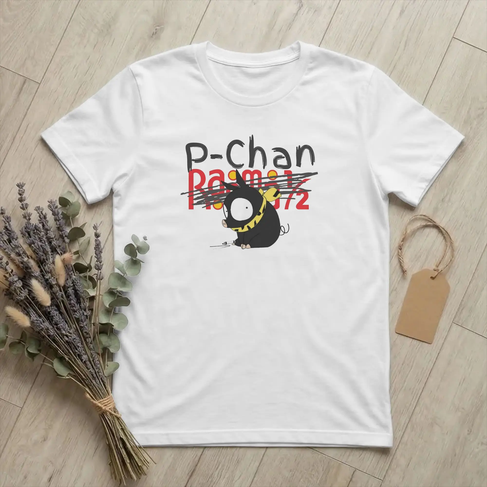 P-Chan Ranmas Logo T-Shirt for Men Women Anime Manga Funny Pure Cotton Tees O Neck Short Sleeve T Shirts Unique Clothes