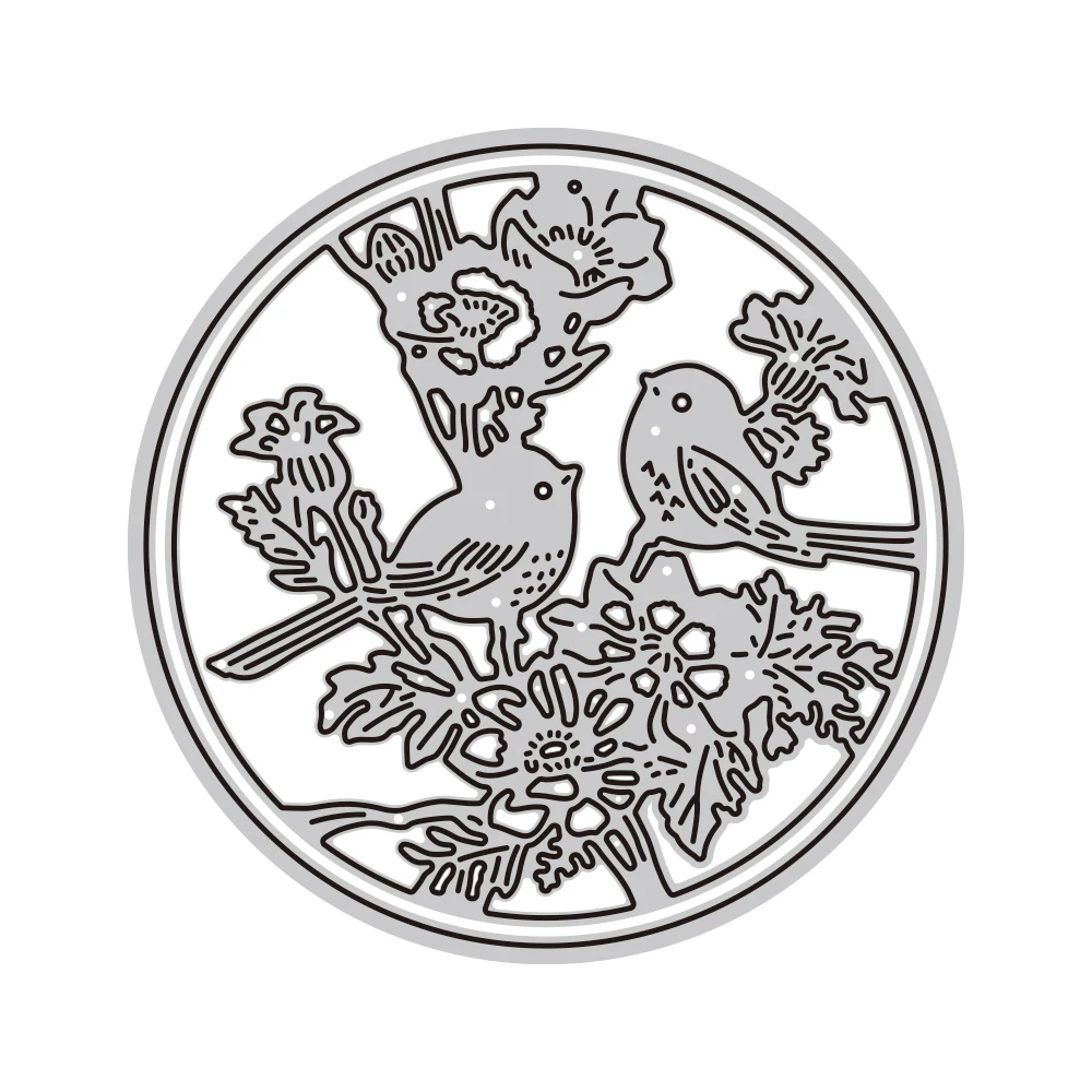 Birds On Flowers Branch Metal Cutting Dies For DIY Scrapbook Cutting Die Paper Cards Embossed Decorative Craft Die Cut New 2023