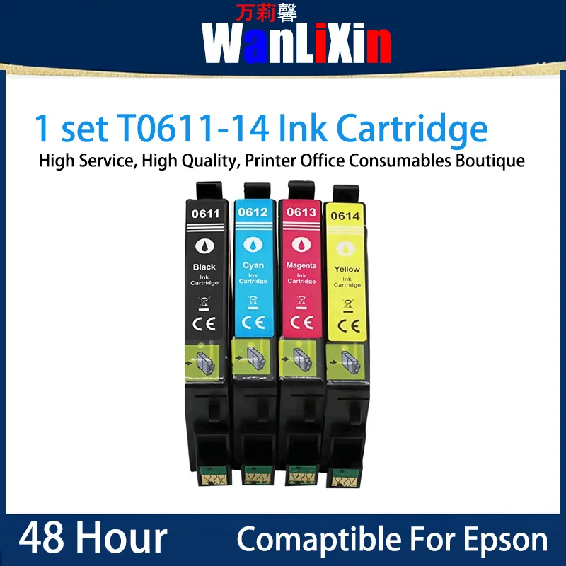 

1 set T0611 T0612 T0612 T0614 Ink Cartridge Compatible For Epson D88 D68 DX3800 DX3850 DX4800 DX4850