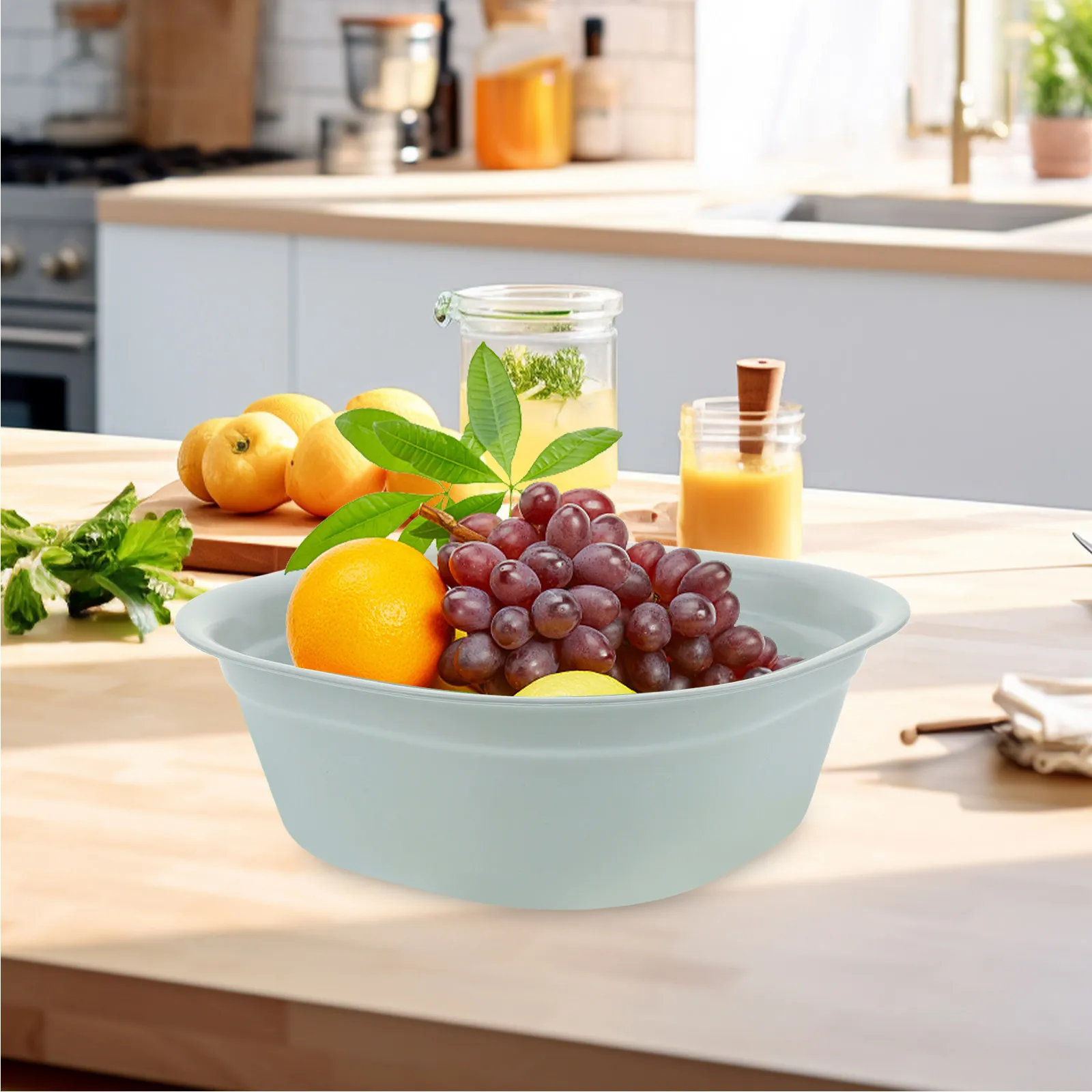 

Large Square Thickened Plastic Wash Basin Space Saving Sturdy Lightweight for Vegetables Laundry Foot Soak Kitchen Bathroom