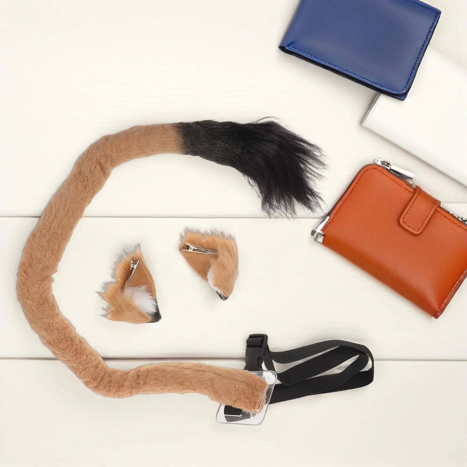 1세트 사자 코스튬 액세서리 세트 동물 사자 귀 머리핀 조절 가능한 꼬리 안전한 착용감 할로윈 카니발 코스프레