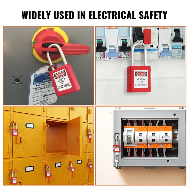 

A42I-Lockout Tagout Набор замков, 10 шт. навесных замков для блокировки безопасности, защитные навесные замки с блокировкой бирки для электрической блокировки