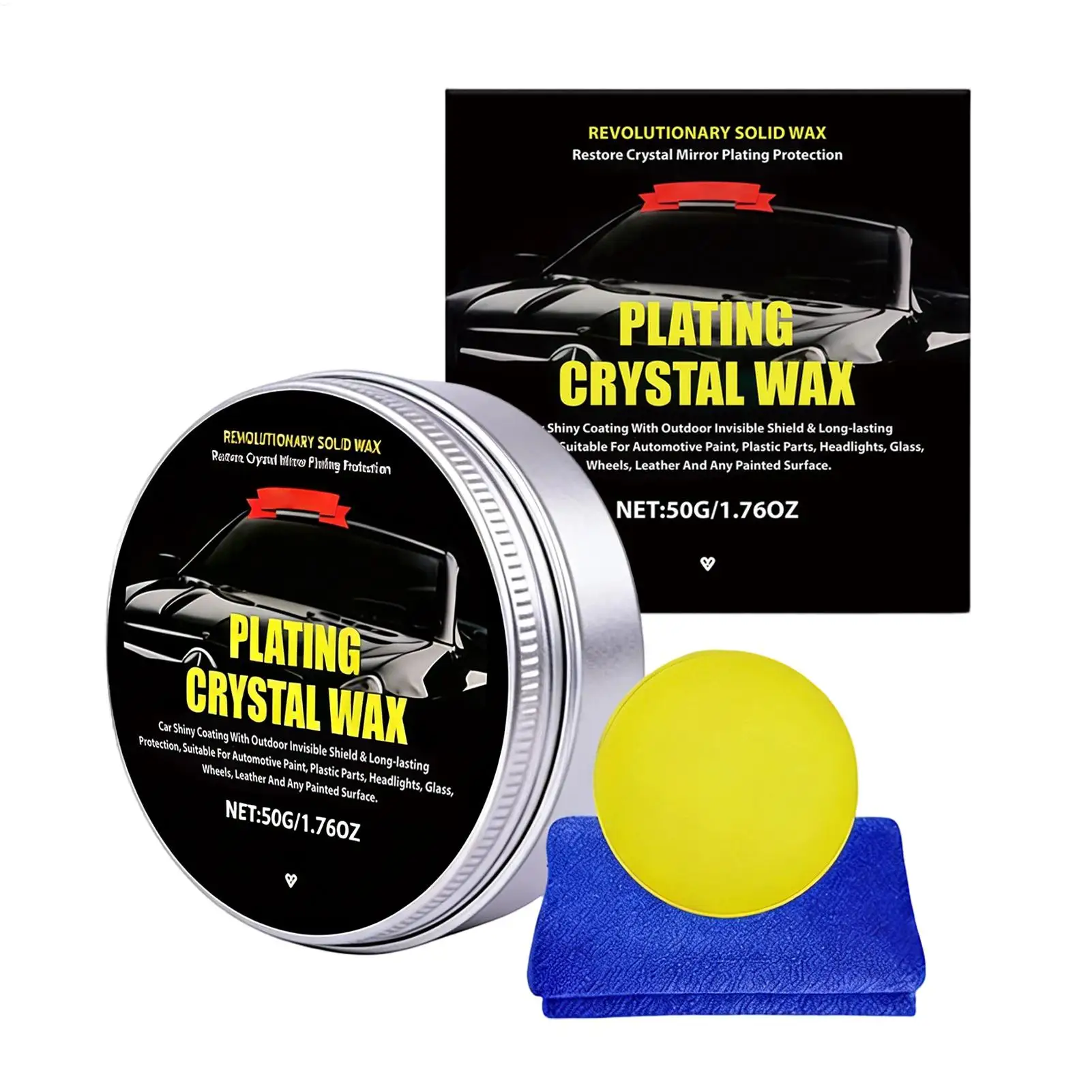 

50 г восстановителя для автомобильной краски и воскового покрытия с губкой, длительная защита сияния для детейлинга автомобиля, предотвращает царапины