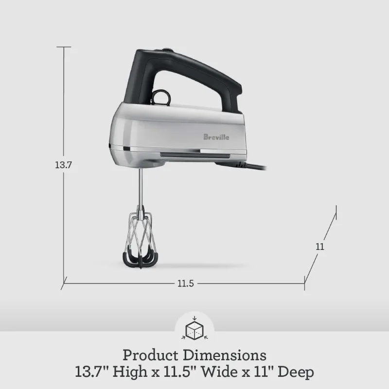 Breville Handy Mix Scraper Hand Mixer, Silver, BHM800SIL