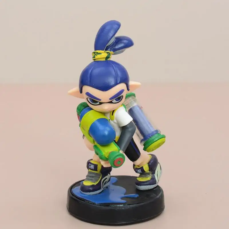 4 Style Splatoon 2 Game Periphery Figure Model 9-12cm Q Ver. Blue Boy Pink Girl Car Desktop Ornament Pvc Toy Model Gift