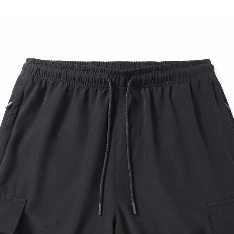 2024 Summer New Oversize Lightweight Quick Dry Cargo Drawstring Shorts Men Cool Fishing Hiking Shorts with Multi Pocket